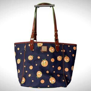 Dooney & Bourke Disney Parks Orange Bird Janie Tote Shoulder Bag Purse Navy Blue